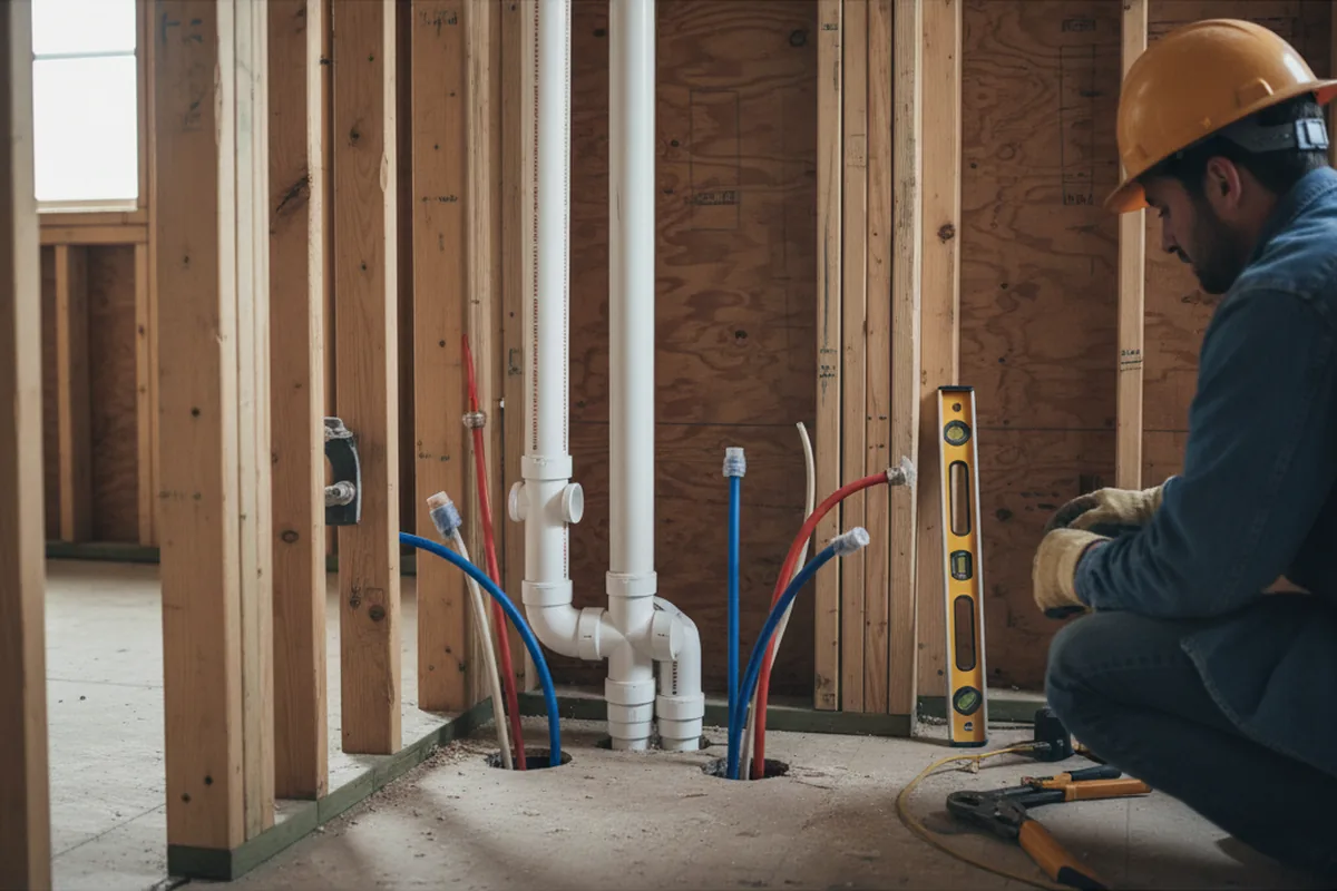 Drain and supply rough-in during Leak Detection in La Puente
